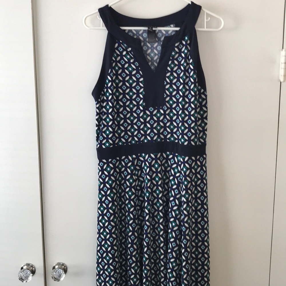 Casual BL/BLK/GRN Cream Dress Sz 12 $3 if Bundled